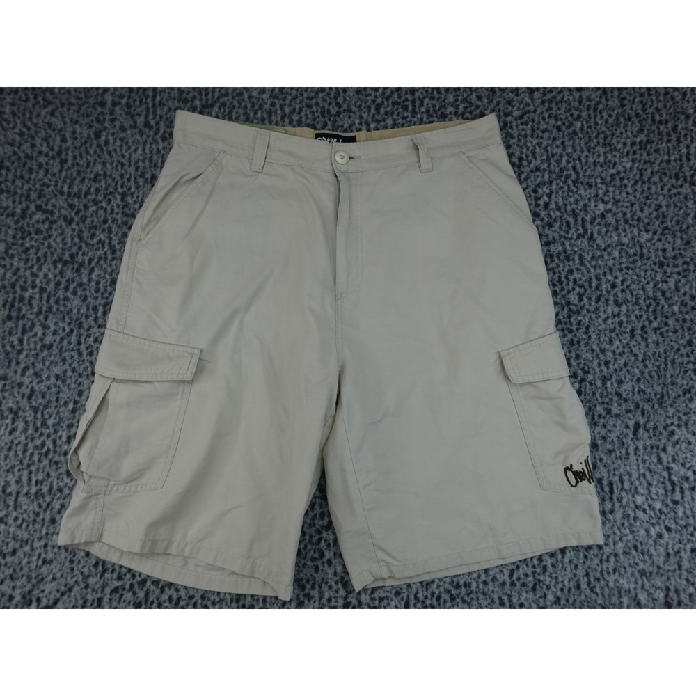 O'Neill Cargo Shorts Mens 34 Tan Good‎ Embroidered Logo Utility Outdoor Hiking